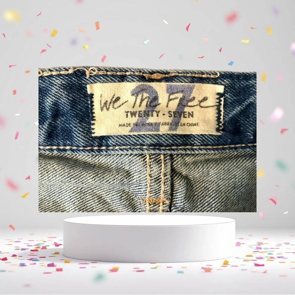 We the Free Blue‎ Denim Distressed Jean Short 27 Women Ripped Summer Streetwear